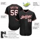 Custom Black White-Red Authentic Baseball Jersey