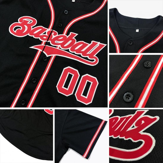 Custom Black Orange Authentic Baseball Jersey