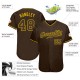 Custom Brown Gold Authentic Baseball Jersey