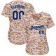 Custom Camo Navy-Powder Blue Authentic Baseball Jersey