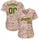 Custom Camo Green-Gold Authentic Baseball Jersey