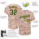 Custom Camo Green-Gold Authentic Baseball Jersey