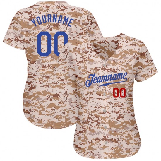 Custom Camo Royal-Red Authentic Baseball Jersey