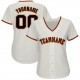 Custom Cream Black-Orange Baseball Jersey