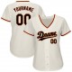 Custom Cream Black-Orange Authentic Baseball Jersey