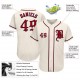 Custom Cream Red-Navy Authentic Baseball Jersey