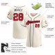 Custom Cream Red-Navy Authentic Baseball Jersey