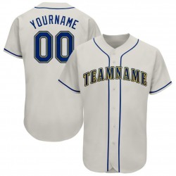 Custom Cream Royal-Gold Baseball Jersey