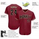 Custom Crimson Black-Khaki Authentic Baseball Jersey