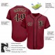 Custom Crimson Black-Khaki Authentic Baseball Jersey