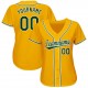 Custom Gold Green-White Baseball Jersey