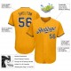 Custom Gold Navy-White Authentic Baseball Jersey