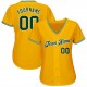 Custom Gold Green-White Authentic Baseball Jersey