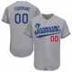 Custom Gray Royal-Red Baseball Jersey