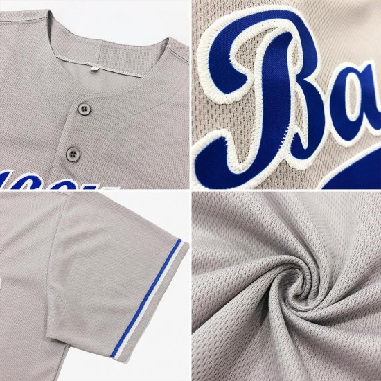 Custom Gray Black-White Authentic Baseball Jersey