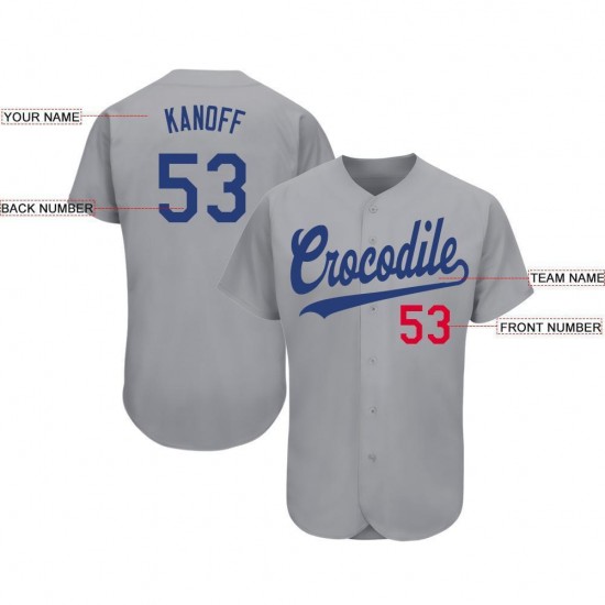 Custom Gray Royal-Red Baseball Jersey