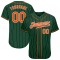 Custom Green White Strip Orange-White Authentic Baseball Jersey