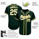 Custom Green White-Gold Authentic Baseball Jersey