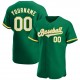 Custom Kelly Green White-Gold Authentic Baseball Jersey