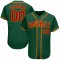 Custom Kelly Green Red-Gold Authentic Baseball Jersey