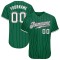 Custom Kelly Green White Strip White-Gray Authentic Baseball Jersey