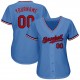 Custom Light Blue Red-Navy Authentic Baseball Jersey