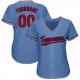 Custom Light Blue Red-Navy Baseball Jersey