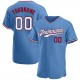 Custom Light Blue White-Red Authentic Baseball Jersey