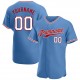 Custom Light Blue White-Red Authentic Baseball Jersey