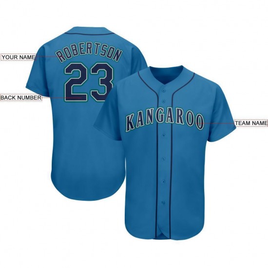 Custom Light Blue Navy-Aqua Baseball Jersey