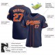 Custom Navy Orange-White Authentic Baseball Jersey