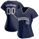 Custom Navy Gray-White Authentic Baseball Jersey