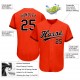 Custom Orange Black-White Authentic Baseball Jersey