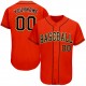 Custom Orange Black-Old Gold Authentic Baseball Jersey