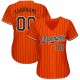 Custom Orange Black Strip Black-White Authentic Baseball Jersey