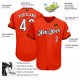 Custom Orange White-Black Authentic Baseball Jersey