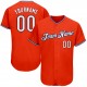 Custom Orange White-Navy Authentic Baseball Jersey