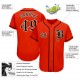 Custom Orange Black-Cream Authentic Baseball Jersey