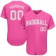 Custom Pink White Authentic Baseball Jersey