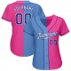 Custom Pink Royal-Light Blue Authentic Split Fashion Baseball Jersey