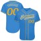 Custom Powder Blue Gold-White Authentic Baseball Jersey