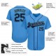 Custom Powder Blue Navy-Aqua Authentic Baseball Jersey