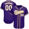 Custom Purple White-Gold Authentic Baseball Jersey