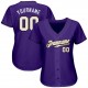 Custom Purple White-Old Gold Authentic Baseball Jersey