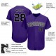 Custom Purple Black-Gray Authentic Baseball Jersey