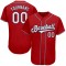 Custom Red White-Navy Authentic Baseball Jersey