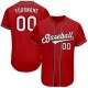 Custom Red White-Black Authentic Baseball Jersey