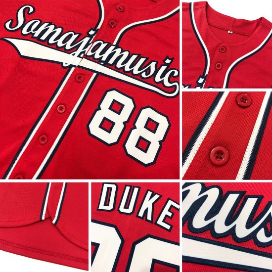 Custom Red Black Authentic Baseball Jersey