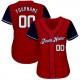 Custom Red White-Navy Authentic Baseball Jersey