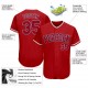 Custom Red Red-Navy Authentic Baseball Jersey